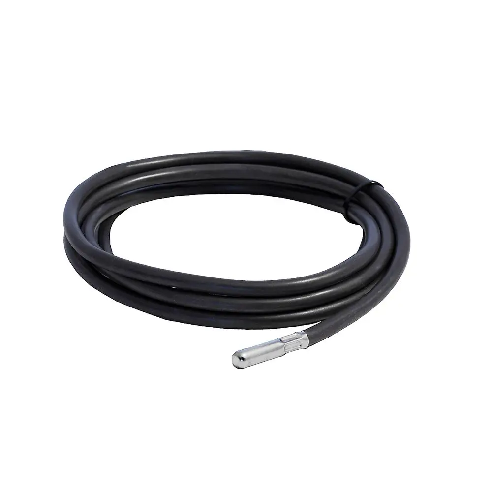 Schwarzes Kabel mit einer Metallspitze, geeignet für den Einsatz in witterungsgehärteten Reglern, von der Marke ESBE.